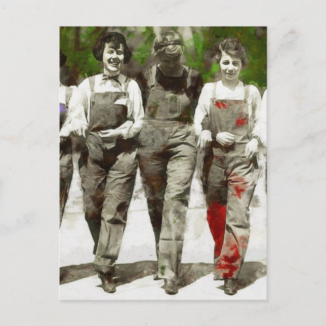 Carte Postale Filles Vintage - Art amusant et féministe (Devant)