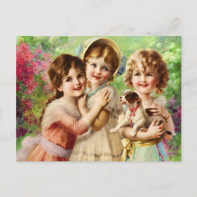 Carte Postale Filles vintages Meilleurs amis (Devant)