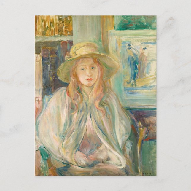 Carte Postale Fillette au Chapeau de Paille | Berthe Morisot (Devant)