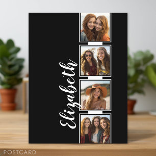 Carte Postale Film Strip Frame 4 Photo Collage Carré