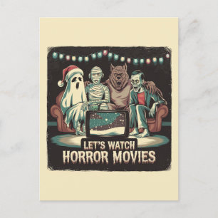 Carte Postale Films d'horreur de Noël Père Noël Ghost Mummy Were