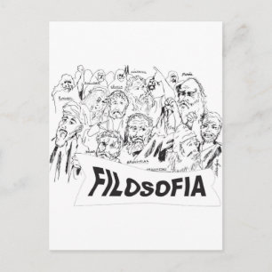 Carte Postale FILOSOFOS platao aristoteles euclides sócrates