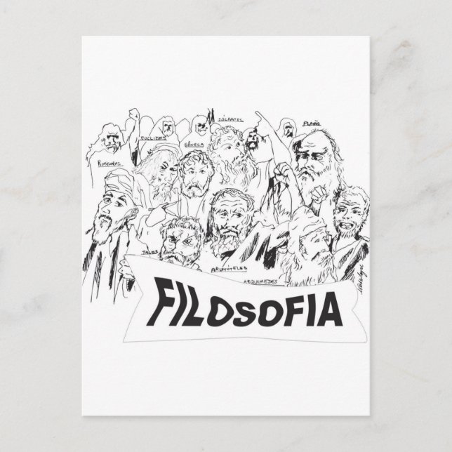 Carte Postale FILOSOFOS platao aristoteles euclides sócrates (Devant)