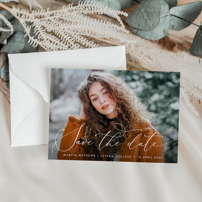 Carte Postale fin de graduation de script mince enregistrer la d (Créateur téléchargé)