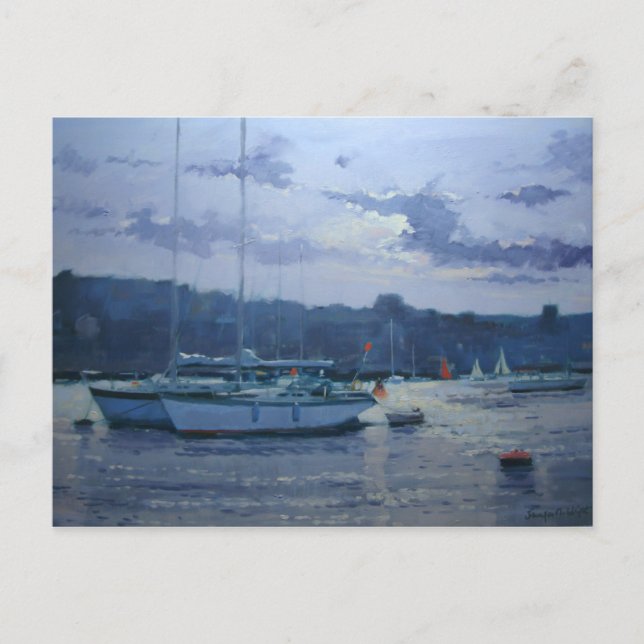 Carte Postale Fin de l'après-midi amarrée de yachts (Devant)