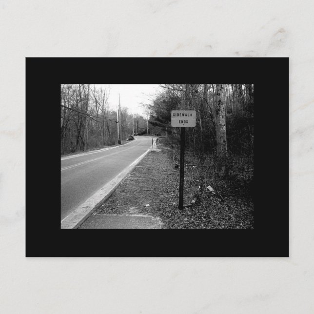 Carte Postale Fin du trottoir (Devant)