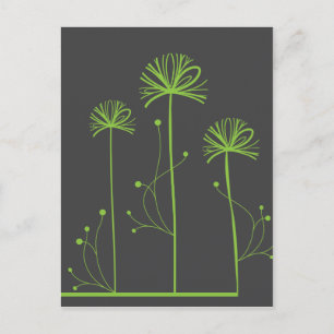 Carte Postale Fine Cool mignonne Girl Retro Mode florale