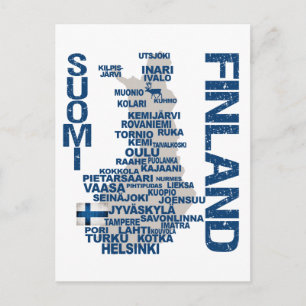 carte postale FINLANDE MAP