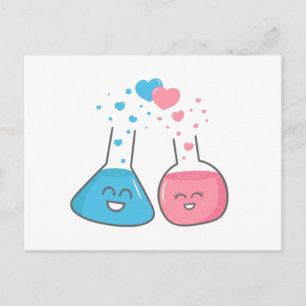 Carte Postale Fiole mignonne amoureuse, on a la chimie