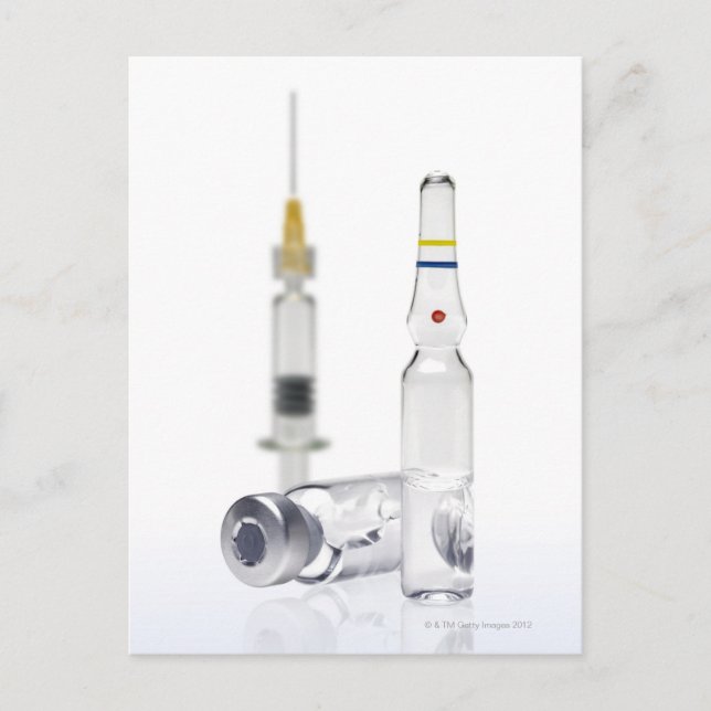 Carte Postale Fioles contenant la médecine pour des injections (Devant)