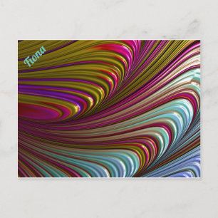 Carte Postale FIONA ~ Motif de conception fractale 3D ~ Bonbon ~