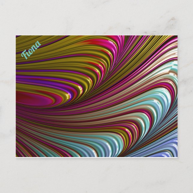 Carte Postale FIONA ~ Motif de conception fractale 3D ~ Bonbon ~ (Devant)