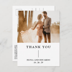 Carte Postale Fiona Photo Bold Monogramme Mariage moderne