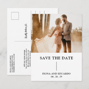 Carte Postale Fiona Photo Bold Monogramme Mariage moderne