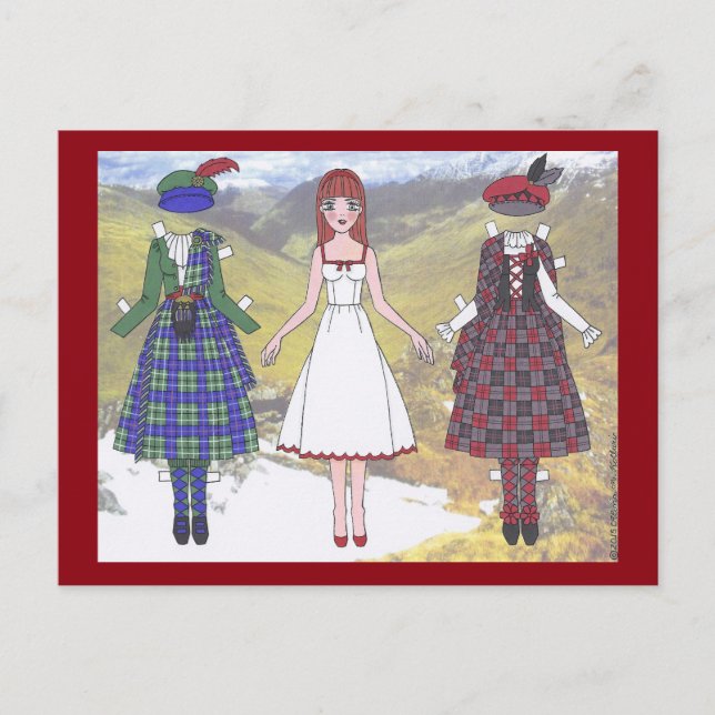 Carte postale Fionna of Scotland Paper Doll (Devant)