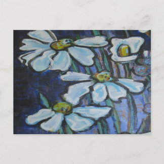 Carte Postale Fiore, marguerites peintes