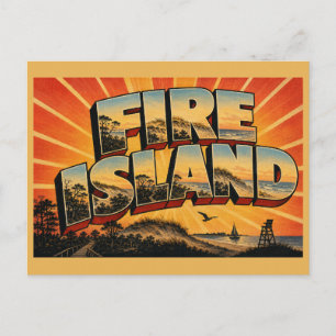 Carte Postale Fire Island New York Dunes Forêt Maritime Art