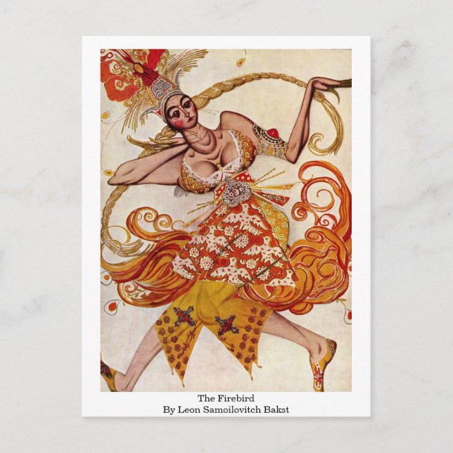 Carte Postale Firebird Par Leon Samoilovitch Bakst (Devant)