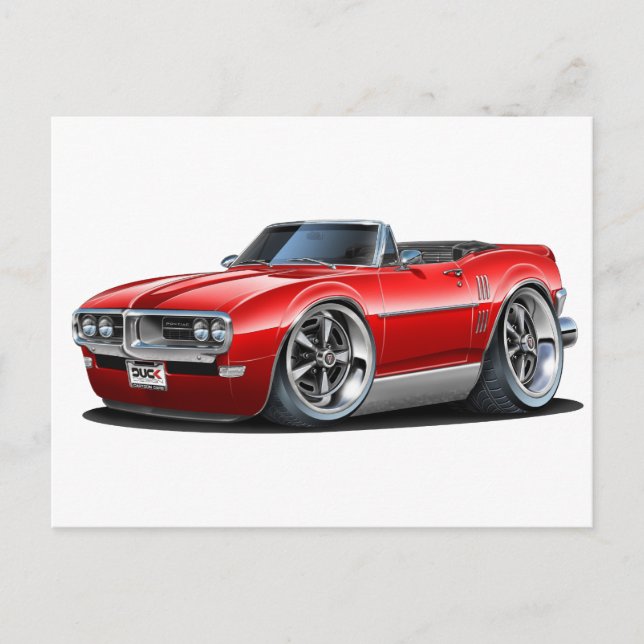 Carte Postale Firebird Red Convertible 1968 (Devant)