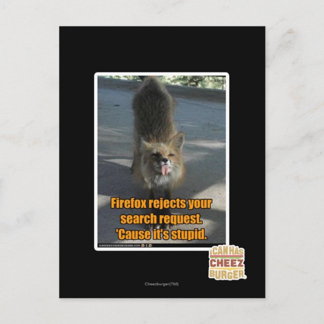 Carte Postale Firefox rejette (Devant)