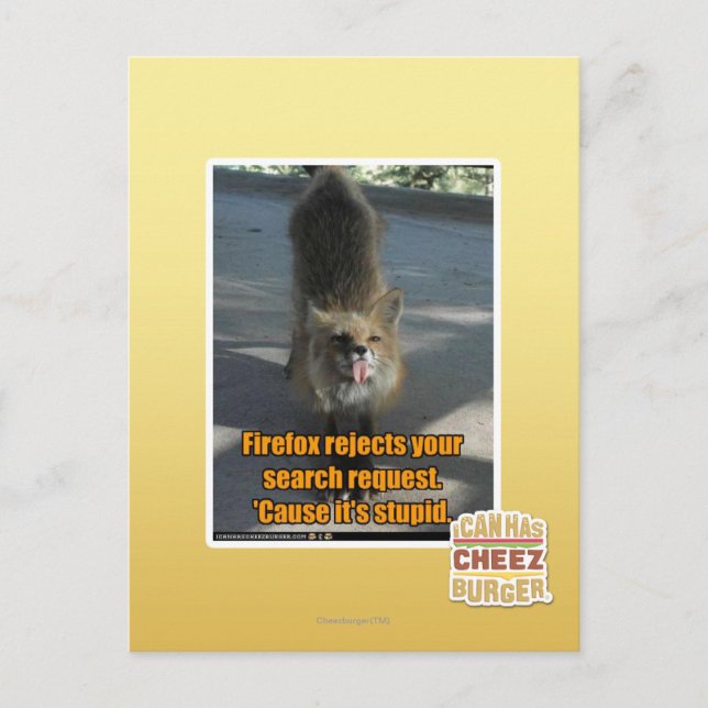 Carte Postale Firefox rejette (Devant)
