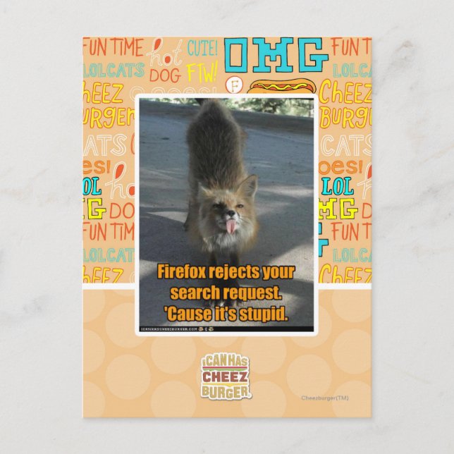 Carte Postale Firefox rejette (Devant)