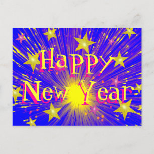Carte postale Firework 'Bonne année'