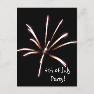 Carte postale Fireworks 4 juillet Invitation Party