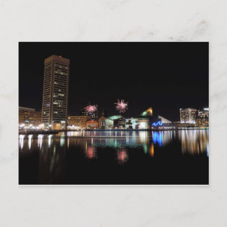 Carte Postale Fireworks sur le centre-ville de Baltimore