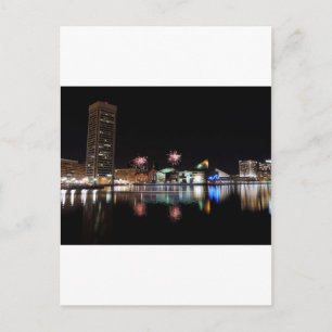 Carte Postale Fireworks sur le centre-ville de Baltimore