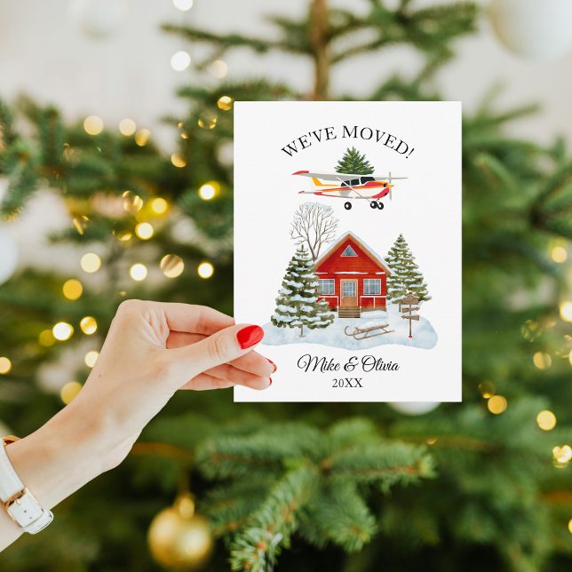 Carte Postale First Christmas New Home Cessna Airplane and Tree (Créateur téléchargé)