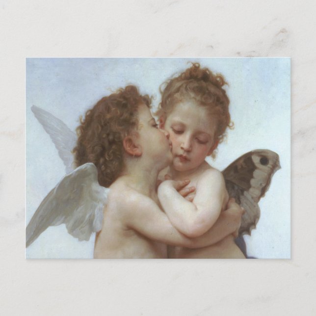 Carte Postale First Kiss - Belle peinture d'ange (Devant)