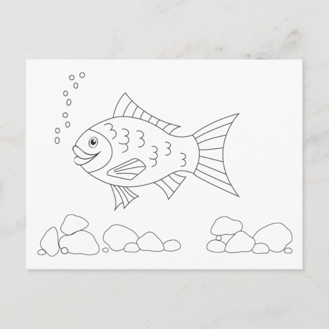 Carte postale Fish Color me (Devant)