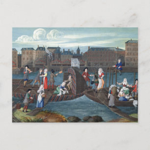 Carte Postale Fish Shop and Laundry Boat au Quai
