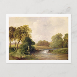 Carte Postale Fishing (pétrole contre canvas)