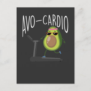 Carte Postale Fitness Avocado Pun Runner Vegan Fruit