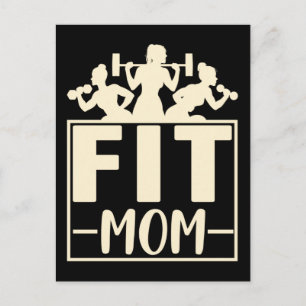Carte Postale Fitness Mama Gym Exercice poids poids maman