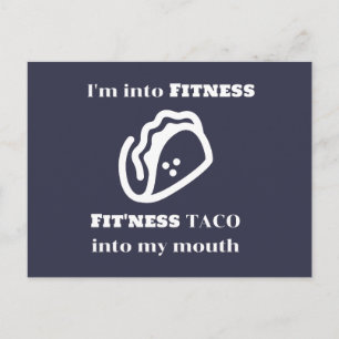 Carte Postale Fitness TACO Funny Sarcastique nouveauté Cadeau gr