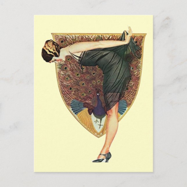 Carte Postale Flacon avec Emblème de paon (Devant)