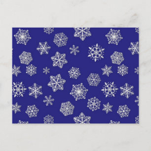 Carte Postale Flacons de neige blancs contre bleu cobalt profond