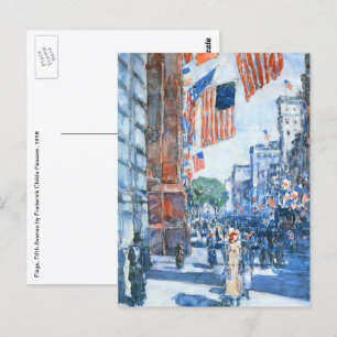 Carte Postale Flags Fifth Avenue de Childe Hassam, Art Vintage