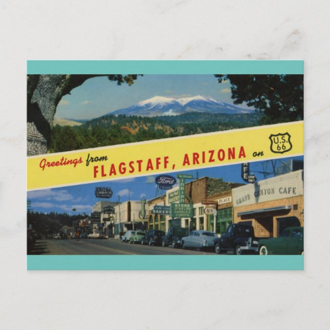 CARTE POSTALE FLAGSTAFF ARIZONA ON U.S. HWY. 66 POSTCARD (Devant)