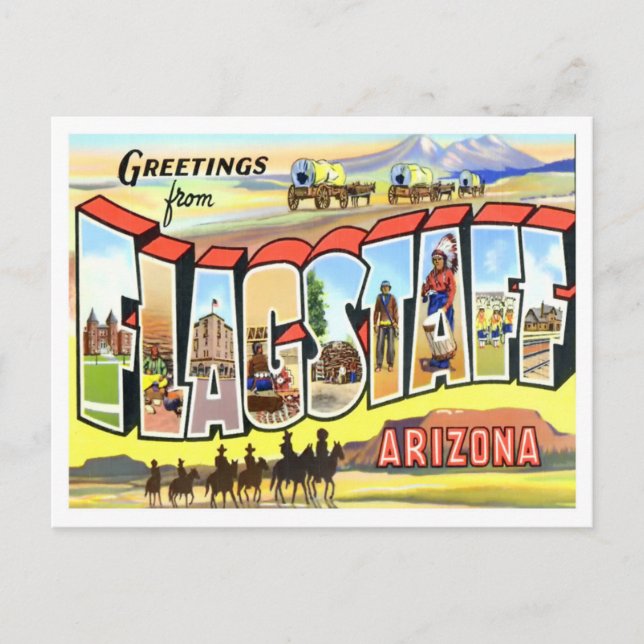 Carte postale Flagstaff, Arizona Vintage Big Lette (Devant)