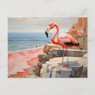 Carte Postale flamant cubiste