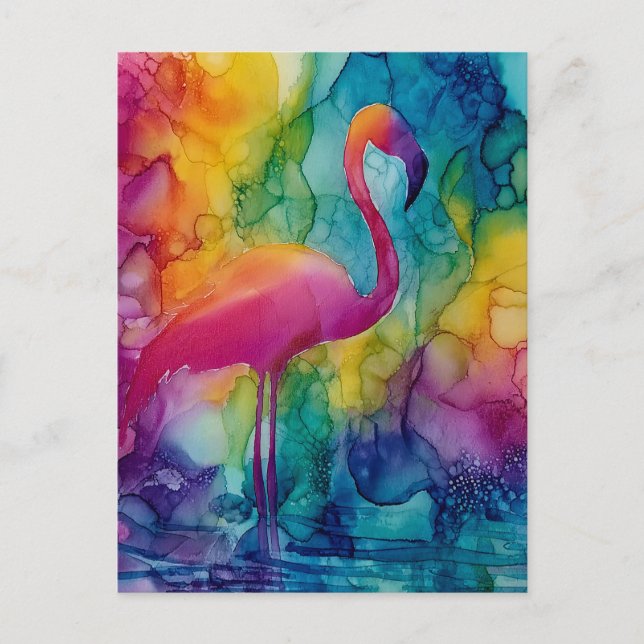 Carte Postale Flamant Prisme (Devant)