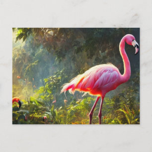 Carte postale flamant rose