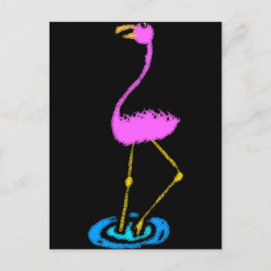 Carte Postale Flamant rose Abstrait