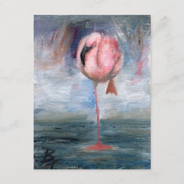 Carte postale Flamant rose ACEO (Devant)