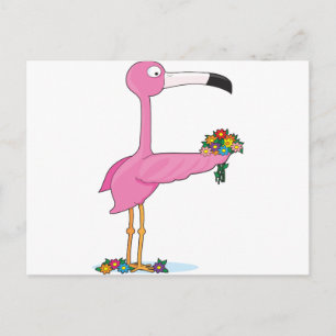 Carte Postale Flamant rose Alphabet animal