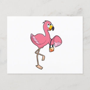 Carte Postale Flamant rose avec purge